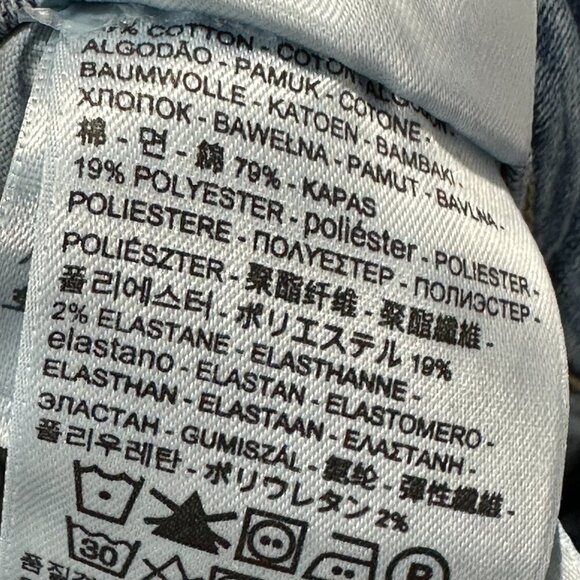 Levis Jeans Womens 31 Slimming Straight Medium Wash Cotton Stretch Painted Pocke - Picture 10 of 10